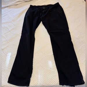 DU/ER Men’s Black Stretch 5-Pocket Pants Raw Hem Performance Jeans 36x30
